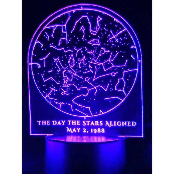 Personalized acrylic star map color changing LED Light night light gift - Picture 1 of 1